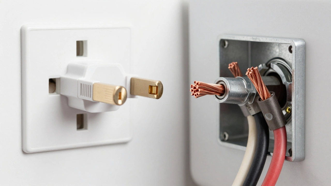 Comparison of a plug-in oven socket versus a hardwired junction box installation
