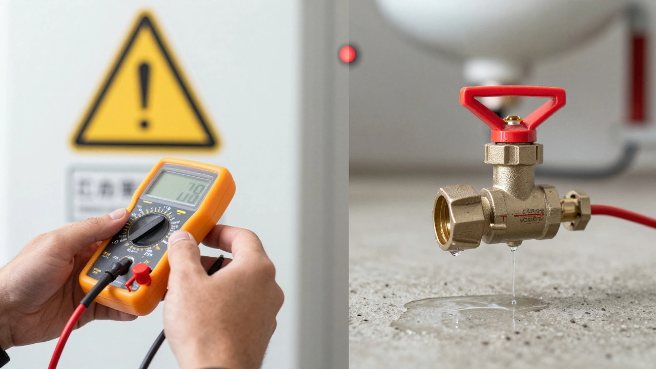 Tools testing heating elements and leaking pressure relief valve