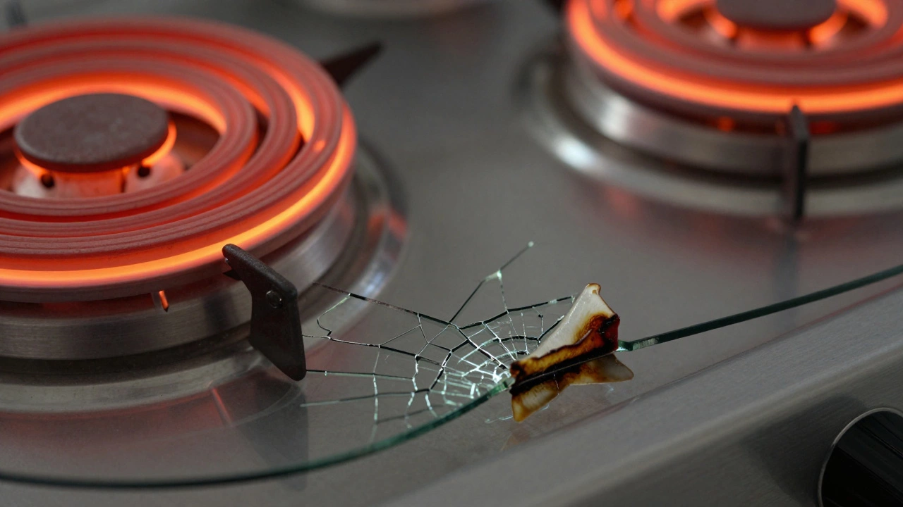 Close-up of damaged electric stove heating elements