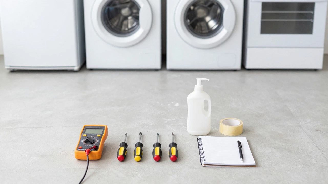 Troubleshooting tools laid out for appliance maintenance