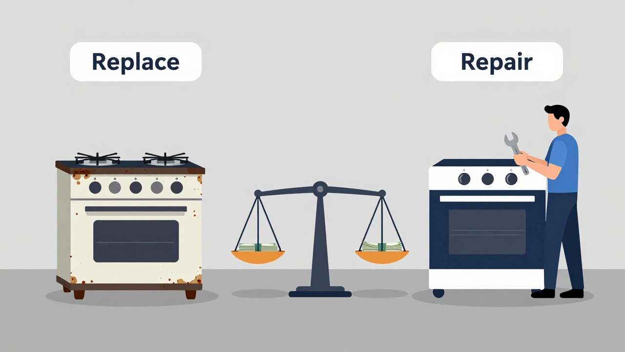 Visual comparison of repairing vs replacing a cooker